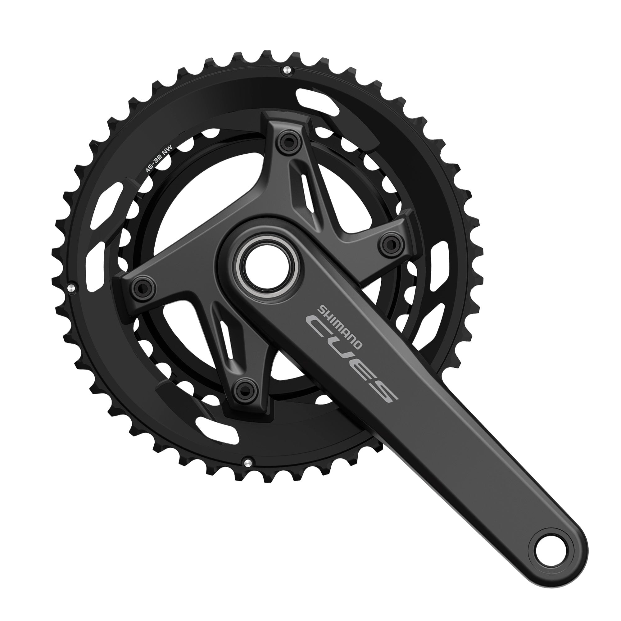 Juego Bielas/Platos Shimano Cues FC-U6030-2 46/32d 9/10v Sin Cazoletas Negro