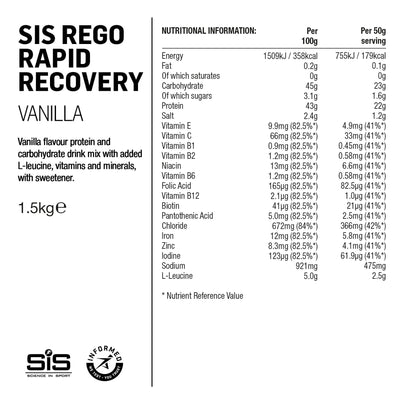SIS REGO Polvo Recuperador Rápido 1.5kg Vainilla #3